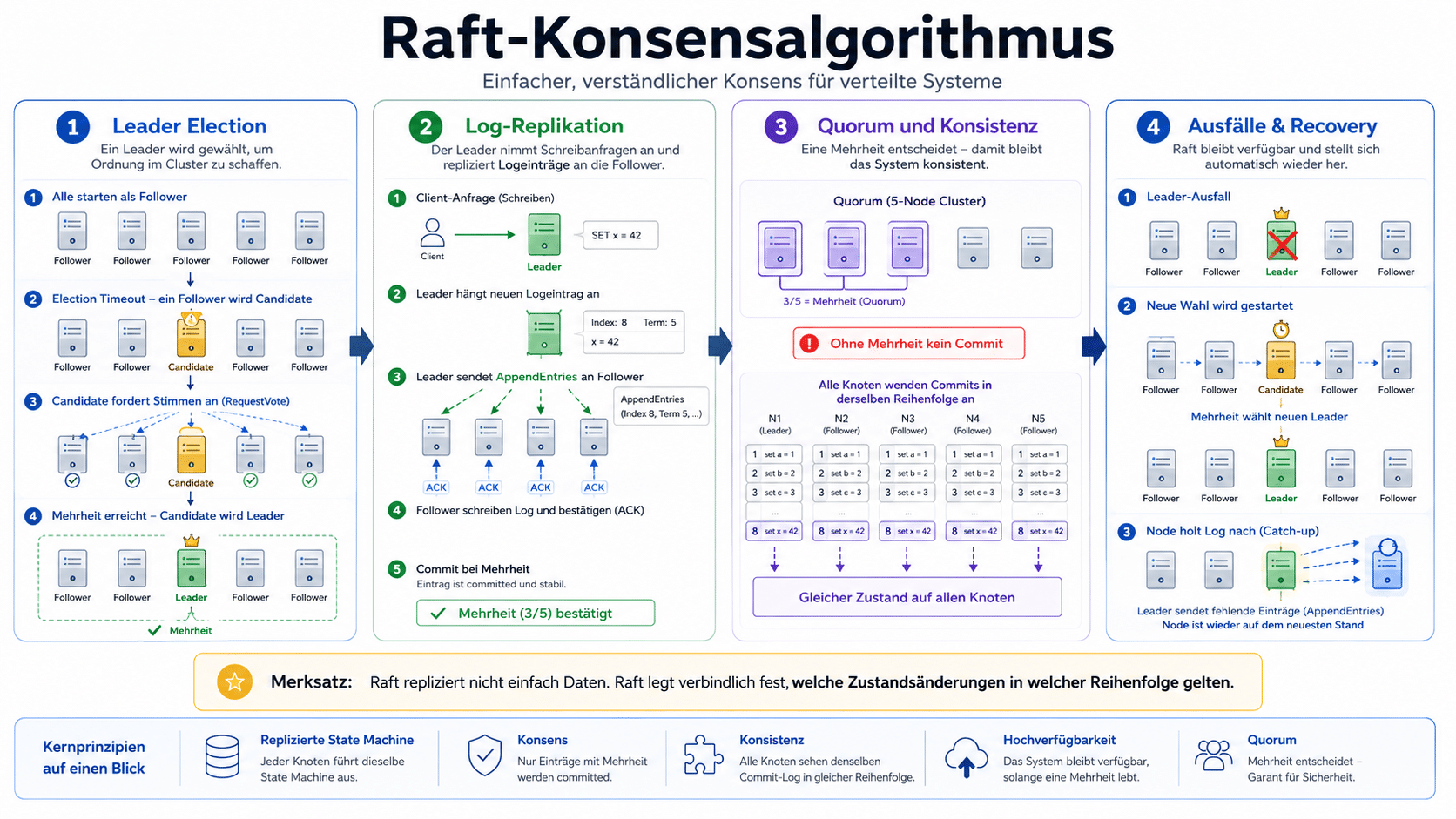 Raft Konsens Algorithmus - Konsens für verteilte Systeme und Kubernetes Cluster